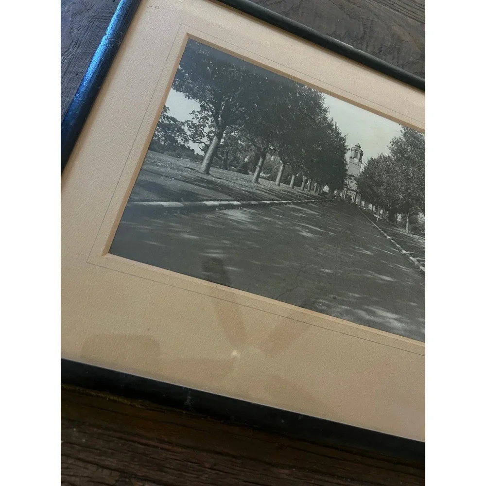 Vintage Black White Architectural Photograph Framed Historic Avenue Wall Art - Picture 3 of 8